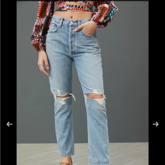 Agolde Denim - Agolde Riley High Rise Straight Crop in Blitz